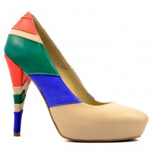 PANTOFI COLORATI CU TOC PIELE FLAME